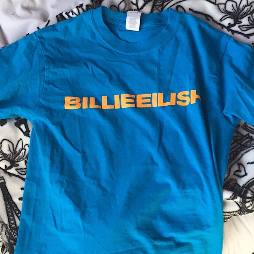 blohsh (billie) merch, size small, blue and orange